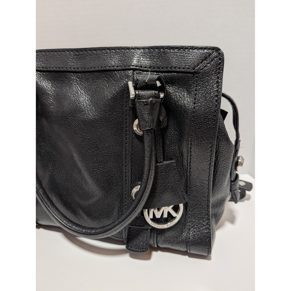 Michael Michael Kors Bedford Designer Black‎ Leather Satchel Crossbody Handbag